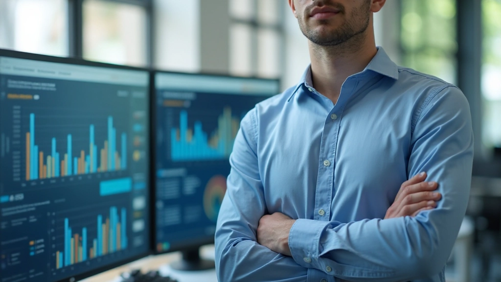 Pantalla de computadora mostrando dashboard de análisis inmobiliario con gráficos y datos de mercado