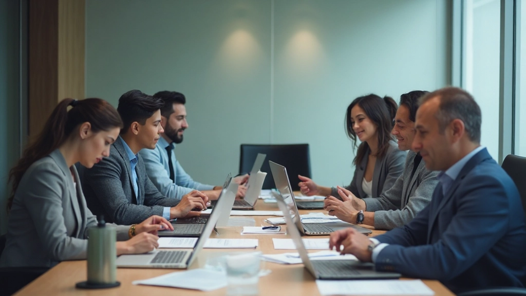 Equipo de trabajo colaborando en implementación de cambios estratégicos