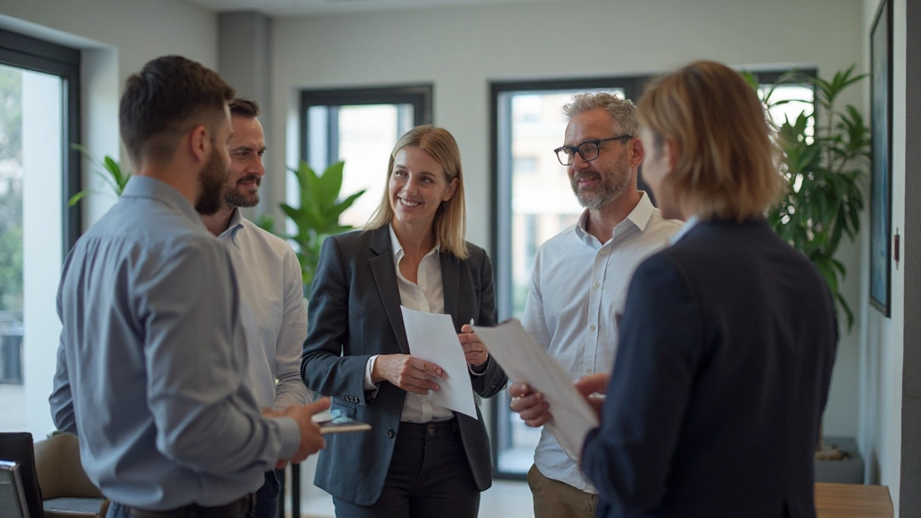 Equipo de consultoría revisando estrategias de inversión inmobiliaria